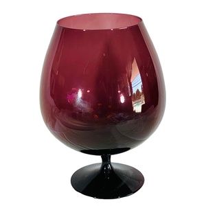 1970s Huge Plum Glass Brandy Snifter Hollywood Regency